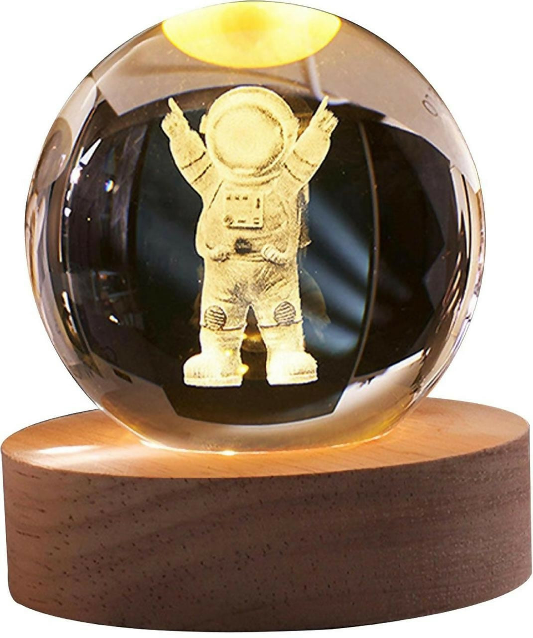 3D Engraved Crystal Astronaut LED Night Lamp