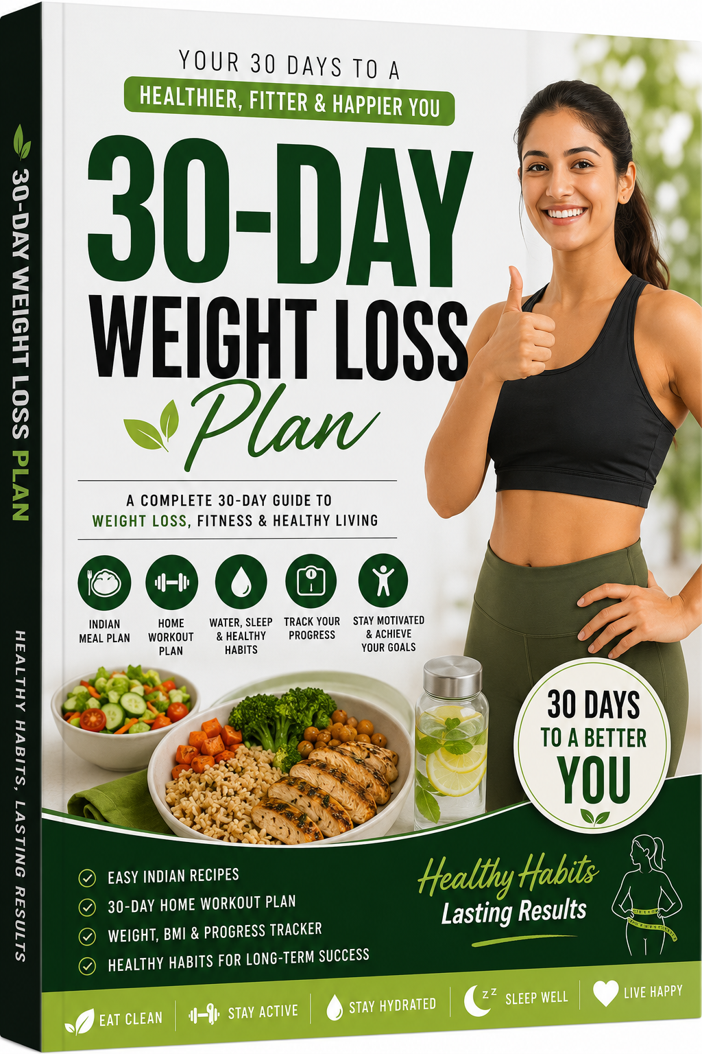 30-Day Healthy Weight Loss Plan | Fitness, Nutrition & Habit Tracker PDF