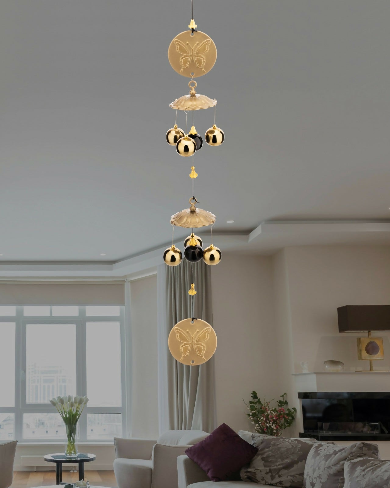 6 Bell House Decorative Hanging Wind Chimes for Home